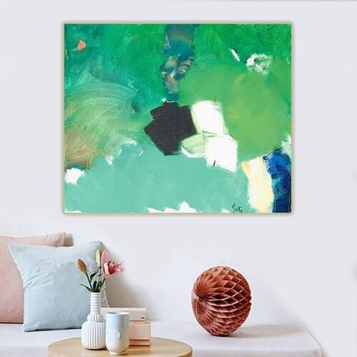 Jean Miotte《Caught by the green》Abstract Expressionism Canvas Oil Painting Artwork Picture Wall Hanging Decor Home Decoration