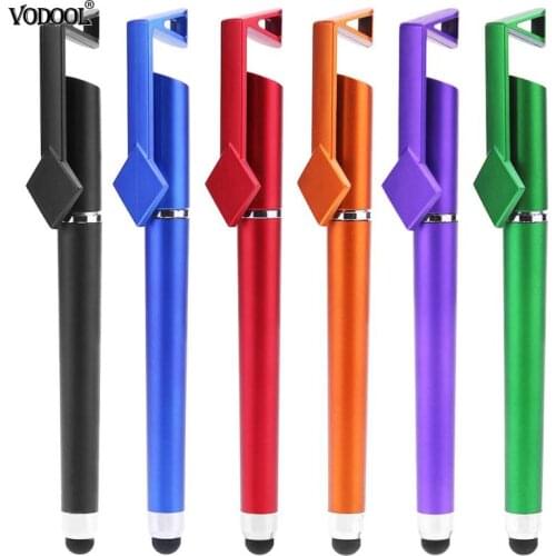 Mobile Phone Stand Holder Ball Pens New Carbon Ballpoint Pencils Office School Writing Stationery High Quality Round Bead Core