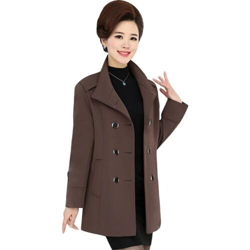 Womens spring coat windbreaker fashion casual medium long plus size loose ladies womens autumn coats women overcoat