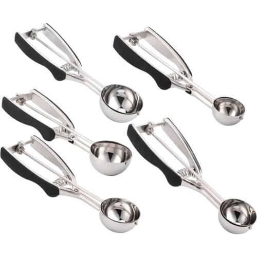 1Pcs 39/44/50/55/59mm Ice Cream Spoon Stainless Steel Ice Cream Fruit Scoop Melon Baller Digging Ball for Kitchen
