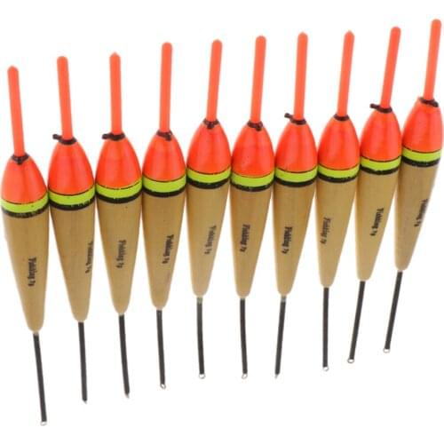 10pcs Lightweight Balsa Wood Saltwater Fishing Float Fishing Bobbers Buoy