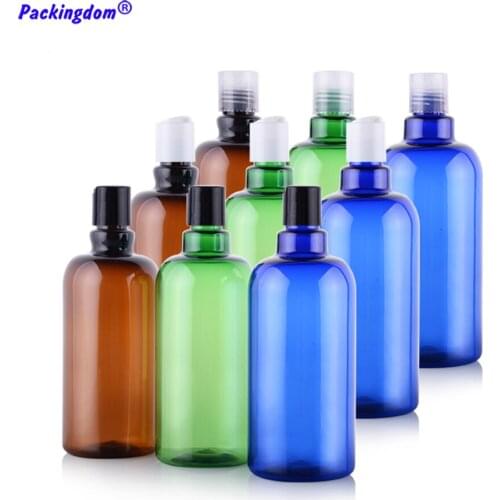 10pcs Empty Shampoo Bottle Disk Top Cap Plastic Large Capacity PET Shower Gel Lotion Bottles Cosmetic Makeup Container 500ml
