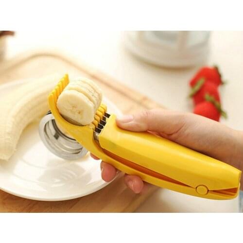 100pcs/lot Stainless Steel Banana Slicer Chopper Fruit Cutter Cucumber Salad Vegetable Peeler New Cooking Tool Home Kitchen