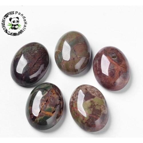 Natural Scenery Agate Cabochons, Flat Back, Oval, 25x18x8mm