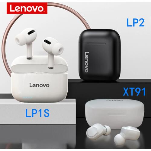 Lenovo XT91 TWS LP1s LP2 Wireless Earphone waterproof BT 5.0 Earbuds 300mAh Battery Intelligent Noise Earphones