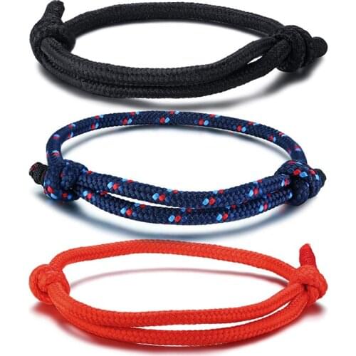 Handmade Thread Lucky Rope Bracelet & Bangles For Women Men Wax Thread Macrame Bracelets B00246