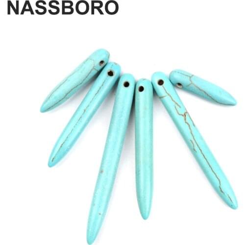 50pcs/Lot Blue Natural Stone Beads Loose Spacer Beads For Jewelry Making Diy Necklace Bracelet Handmade NASSBORO