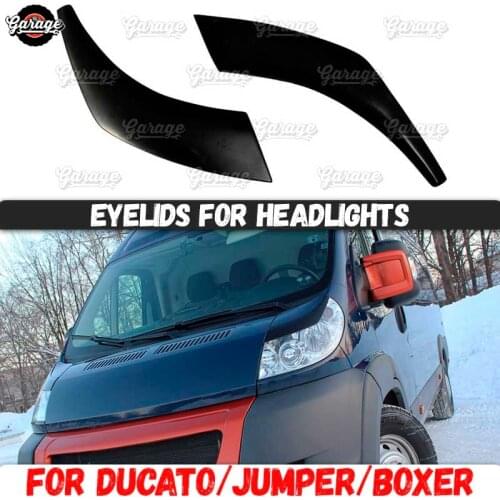 Eyelids for headlights case for Fiat Ducato 2006-2013 ABS plastic pads cilia eyebrows covers trim accessories car styling tuning
