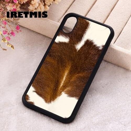 Iretmis 5 5S SE 2020 Phone Cover Case for iPhone 6 6S 7 8 Plus X Xs XR 11 12 Mini Pro Max Silicone Brown Calf Cowhide