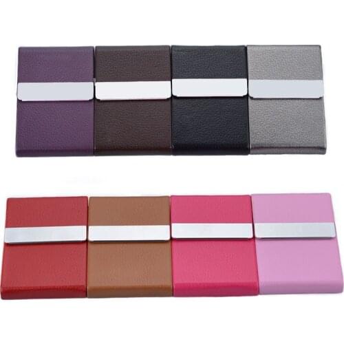 Aluminum Parts Cigar Cigarette Tobacco Case Colorful Holder Pocket Box Cigarette Storage Stainless Steel PU Card Case