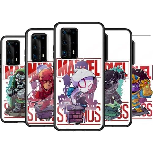 Tempered Glass Cover Marvel Hero Studios For Huawei P40 P30 P20 P10 Pro Plus Lite 5G 2019 Phone Case