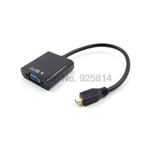 By dhl or ems 200pcs 1080P Micro HDMI to VGA Video Converter Adapter Cable For PC Monitor Projector