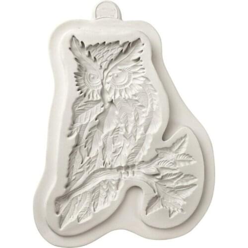 Owl liquid silica gel mold, turn over sugar soft pottery clay drop gel modeling tool D132
