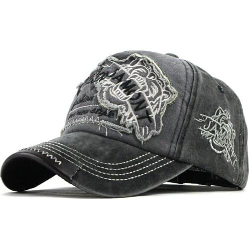 New Cotton Fashion Embroidery Antique Style Baseball Cap Casquette Snapback Hat For Men Women Denim Wash Baseball Cap