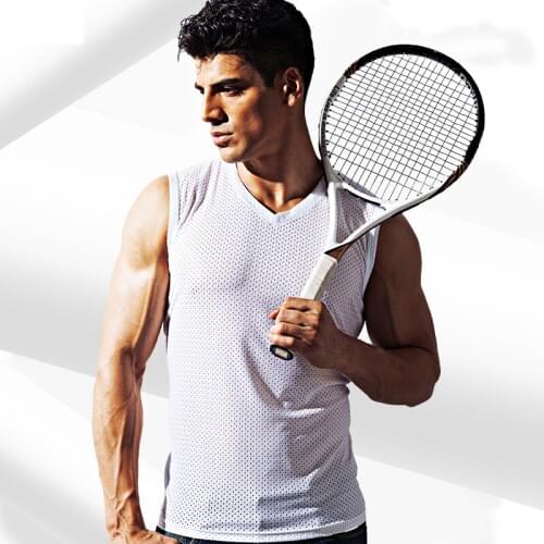 Mens Running Vest Gym Sleeveless Shirt Summer Mens quick-drying vest mesh Men Sport Vest Top New Workout Training Man Singlet