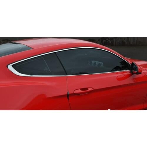 Stainless steel car window car accessories Exterior Window Sill Lid Trims for ford mustang 2015 2016 2017 2018 6th Car Styling