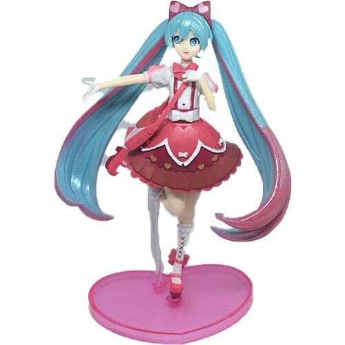 2021 New Hatsune Miku Dress Standing Pouch Figure Car Desk Decoration Childrens Collection Toy Holiday Gift