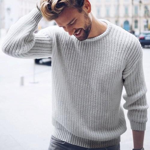 2020 Autumn and winter new mens pullover Casual Jumper solid color knitted top sweater vest