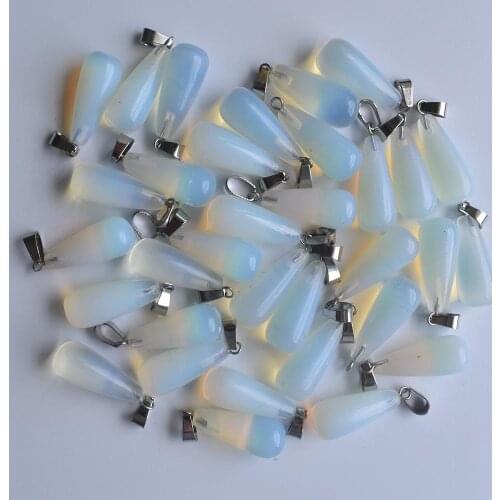 Wholesale 30pcs/lot Fashion opal stone long water drop shape charms pendants fit Necklaces jewelry making free shipping