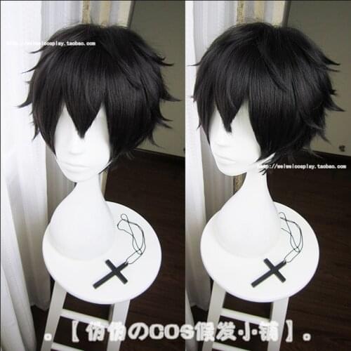 Anime DARLING in the FRANXX Cosplay Wigs Hiro Short Black Synthetic Hair + Wig Cap