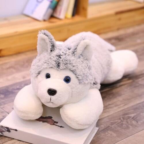 60~120CMCute husky pillow, cute husky plush stuffed toy, childrens comfort dog, doll, childrens gift, playmates birthday gift