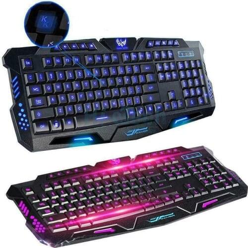 LED Backlight Wired Fingerboard USB Ergonomic Keyboards Cool 3 Colors Wired Gaming Keyboard For Laptop Accessories