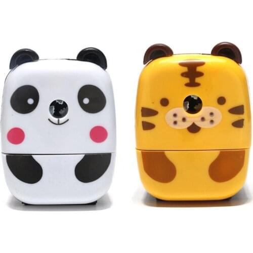 Panda Hand Crank Manual Pen Cutter Tool Pencil Sharpener Kids Sharpener Cartoon Animals Stationery Gift Supplies Kawaii Pen B5E2