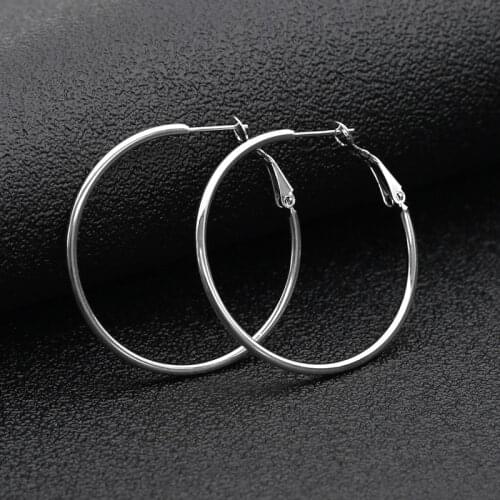 2 Pairs 40mm Surgical Steel Hoop Earrings Gold Rose Hypoallergenic Earring Sets for Women Girls Famale Jewelry Gifts