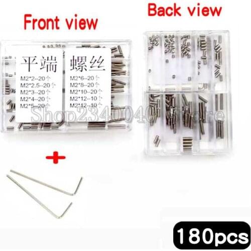 Head Socket Hex Grub Screw Assortment Cup Point Hexagonal Steel Allen Grub Point Screw M2 M2.5 Stainless steel Hex Bolts 180pcs