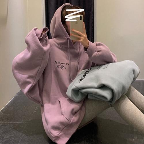 Plus velvet size harajuku hoodies women oversized sweatshirt kawaii clothes streetwear Pullovers korean style tops