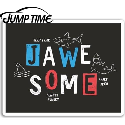 Jump Time for Awesome Shark Vinyl Stickers Sharks Kids Boys Sticker Laptop Auto Bumper Motor Decal Waterproof Car Accessories