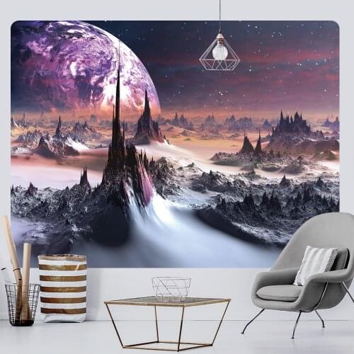 Universe planet home decoration art tapestry psychedelic scene bohemian decoration yoga mat hippie background wall large size ta