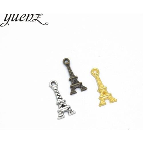 YuenZ 50pcs Antique Silver color Gold Color Small Eiffel tower Charm For Jewelry Making Bracelet Necklace Handmade 17*8mm E5
