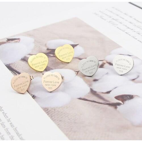 Fine Jewelry Heart Forever Love Earring Gold Women Charm Earring Pulseiras Fashion Earrings For Eternal Love Woman