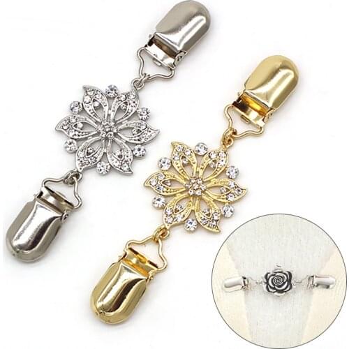 Retro Brooches For WomenS Clothing Cardigan Sweater Blouse Shawl Clips Shirt Collar Flower Pattern Duck Clip Clasps Scarf Clasp