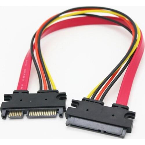 1pc 30cm/50cm 22Pin(15+7) Male To 22 Pin Female SATA Serial ATA Data Power Cable Extension Connector Cord SATA Cables
