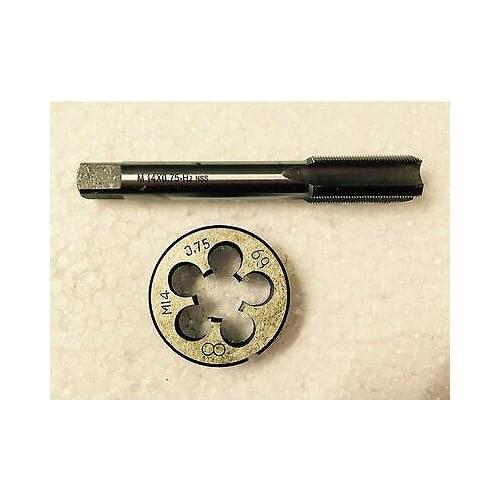1pc HSS Machine M14 X 0.75mm Plug Tap and 1pc M14 X 0.75mm Die Threading Tool