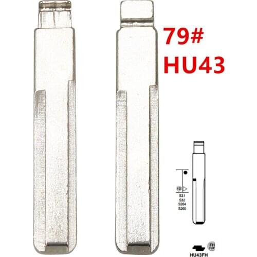 10pcs 79# 79 HU43 Metal Uncut Blank Flip Remote Key Blade For Opel Astra Zafira Frontera Omega Vectra for keydiy KD xhorse VVDI