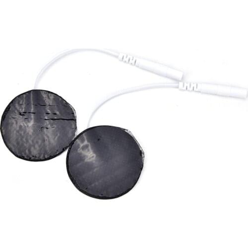 10Pcs/lot Digital Massager Machine/Nerve Muscle Stimulator 2mm Plug With Cable For Physical Therapy 3.5cm Round Electrode Pads