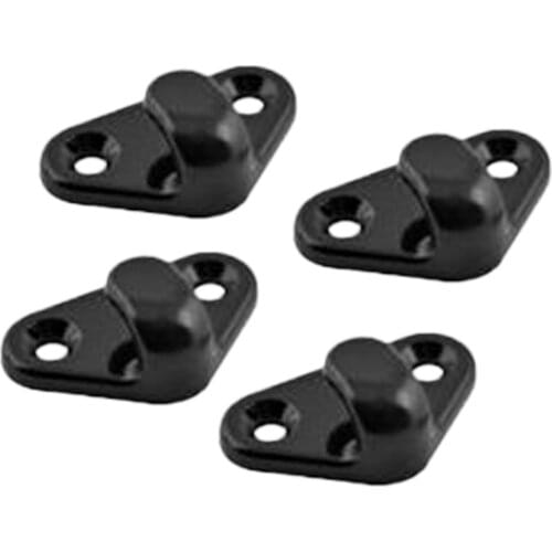 4pcs Nylon Lashing Hook Bungee Hooks with Screws Replacement Kit for Kayak Canoe Paddle Board Accessories Black