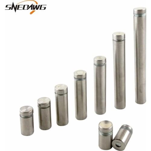 5pcs 12mm Dia. Stainless Steel Glass Standoff Advertisement Nail for Hanging Picture 20-100mm Advertisement Nails Standoff Bolt