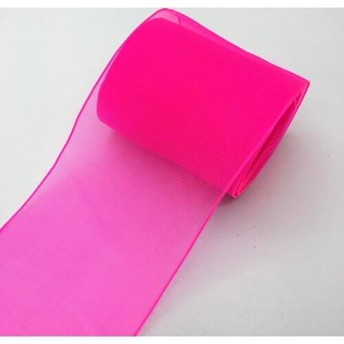 5yards/Lot 2" 50mm Deep pink Organza Ribbon Bow Wedding Decoration Lace Crafts