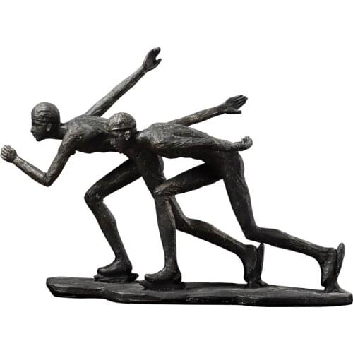 AMERICAN STYLE NOSTALGIA RETRO SKATER STATUE SPORTS FIGURE ARTS SCULPTURE RESIN CRAFTS HOME DECORATION ACCESSORIES R3023