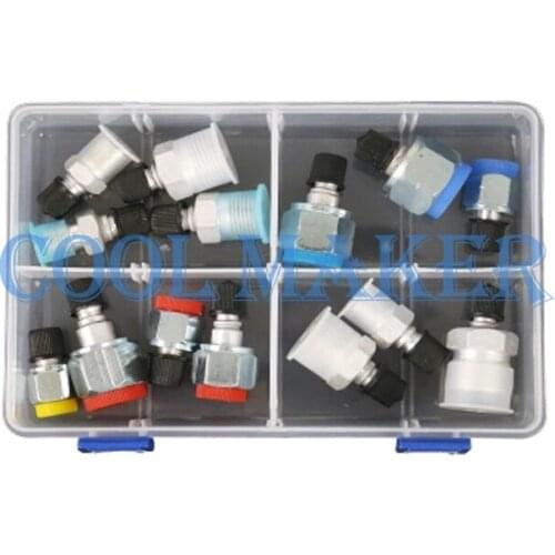 Auto air conditioner leak test detection plug tool R134a R12 connector