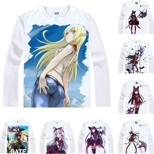 Coolprint Anime Shirt Gate Jieitai Kano Chi Nite, Kaku Tatakaeri T-Shirts Lolita Long Rory Mercury Cosplay Motivs Hentai Shirts