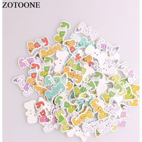 ZOTOONE Two Holes Baby Wooden Buttons For Clothing Needlework Scrapbooking Colorful Wood Craft Sewing Buttons DIY Accessories A
