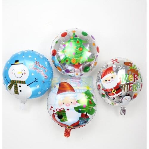 Hot 18inch 100pcs/lot 18inch Christmas aluminum foil balloons santa clause snowman helium ballon for new year party xmas globos