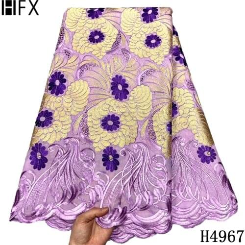 HFX New Arrival Swiss Voile African Lace 2021 Brode Soft Embroidery Dry Voile Lace Materials In Switzerland For Sewing Cloth