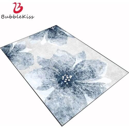 Bubble Kiss Flower Carpets For Living Room Abstract White Blue Jasmine Floor Mat Home Bedroom Decoration Tatami Lounge Large Rug