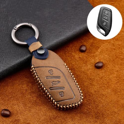 Leather Car Key Cover Case Shell For Roewe RX5 i6 ERX5 i5 RX8 RX3 For MG6 MG ZS EV EZS HS EHS 2017 2018 2019 2020 Accessories